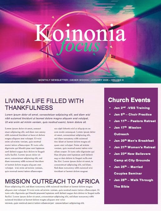 Happy New Year Modern Church Newsletter
