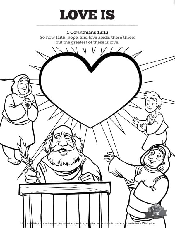 1 Corinthians 13 Love Is Sunday School Coloring Pages