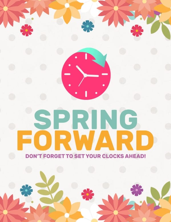 Daylight Saving Time Spring Forward Flyer