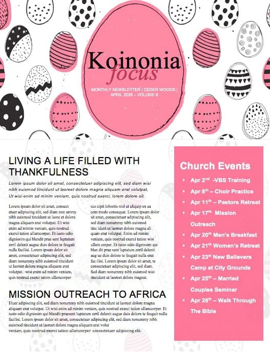 Church Easter Egg Hunt Newsletter Template
