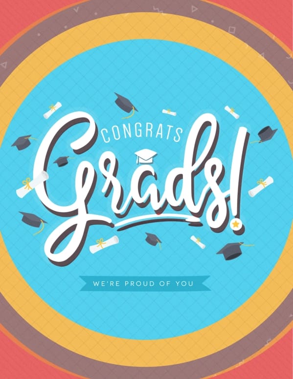 Congrats Grads Graduation Church Flyer Template