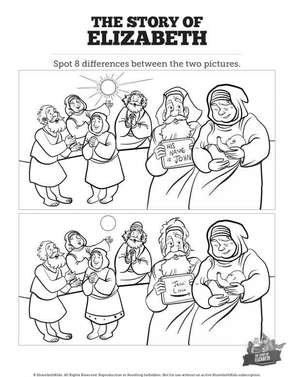 Luke 1 The Story of Elizabeth Spot the Differences