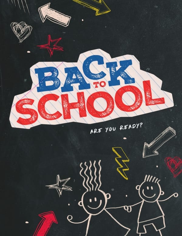 Back To School Chalkboard Art Church Flyer