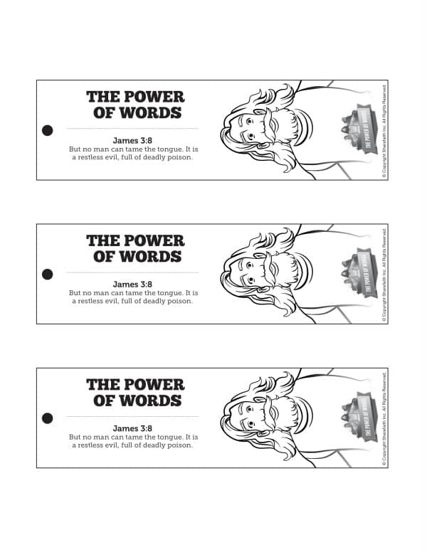 James 3 The Power of Words Bible Bookmarks