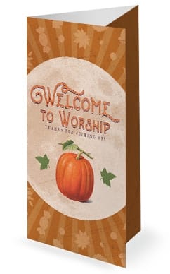 Fall Festival Pumpkin Church Trifold Bulletin