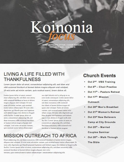 We Love Our Pastors Service Newsletter Template