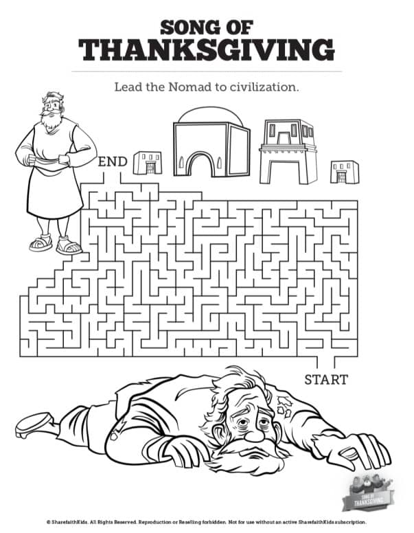 Psalm 107 Song of Thanksgiving Bible Mazes