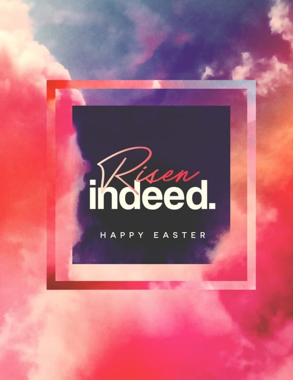Risen Indeed Easter Church Flyer