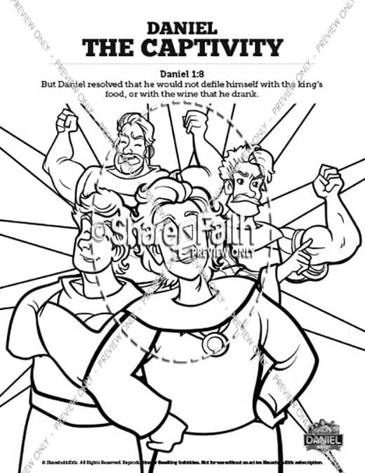 Daniel 1 The Captivity Sunday School Coloring Pages
