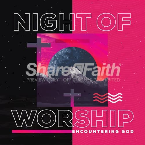 Night of Worship Church Event Social Media Graphics