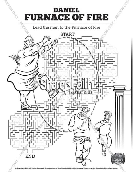 Daniel 3 The Furnace of Fire Bible Mazes