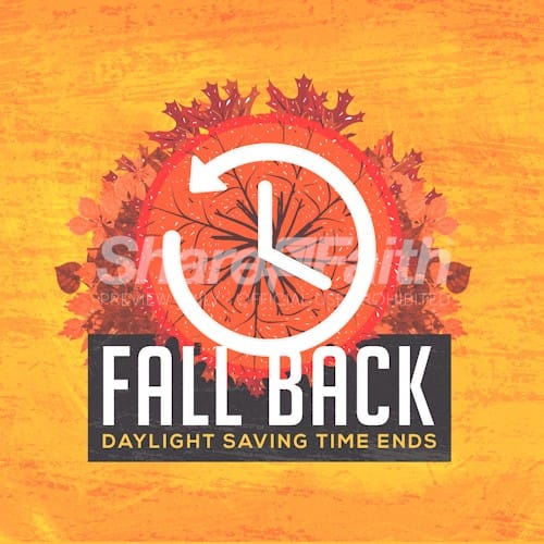 Fall Back Daylight Savings Social Media Graphic