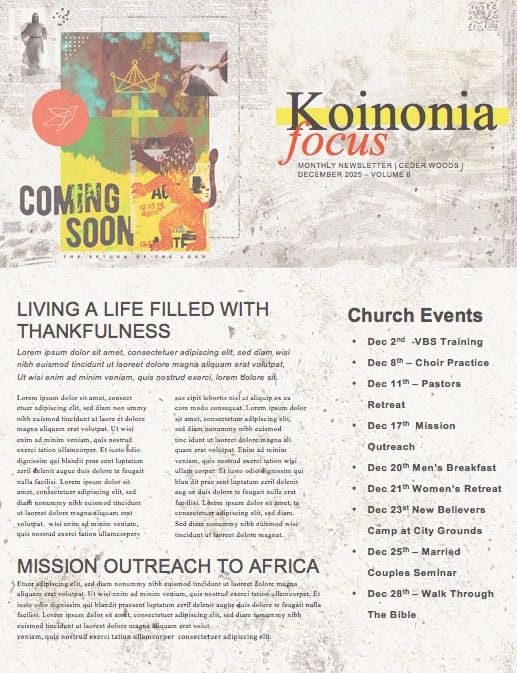 Ready Or Not Church Newsletter