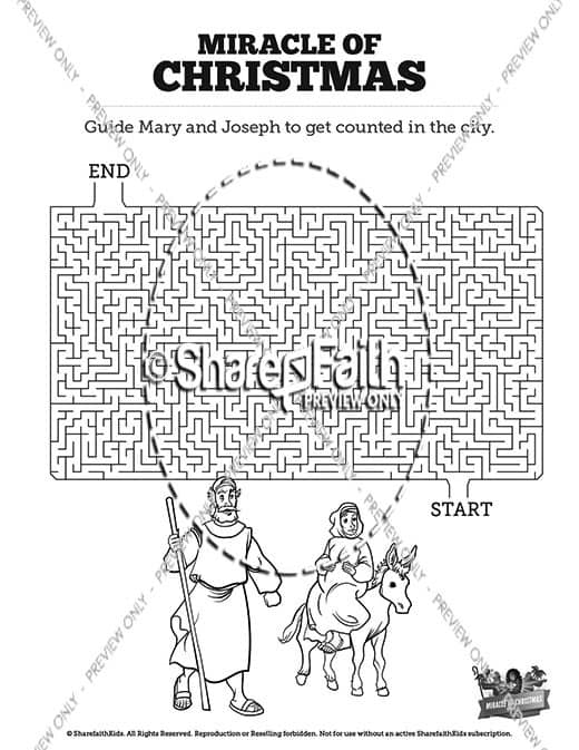 Luke 2 The Miracle of Christmas Bible Mazes