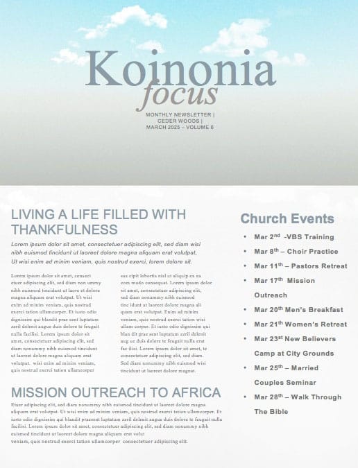 The Vow Church Newsletter