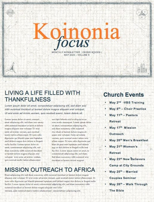 Life Hacks Church Monthly Newsletter