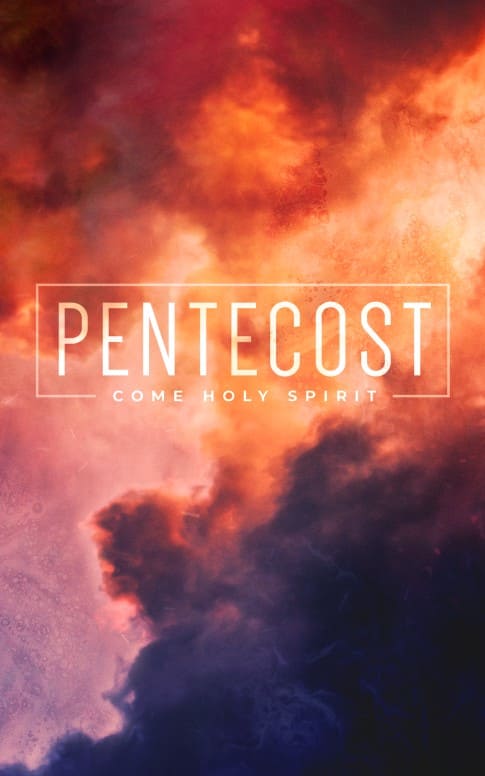 Pentecost Red Clouds Church Bifold Bulletin