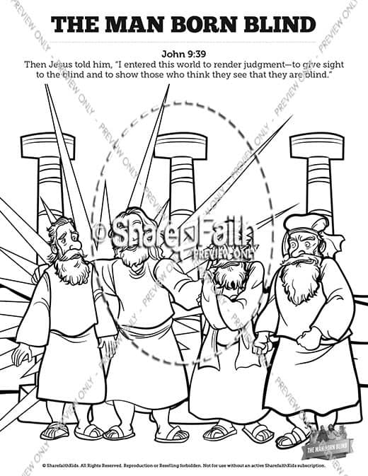 John 9 The Man Born Blind Sunday School Coloring Pages