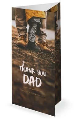Thank You Dad Shoes Trifold Church Bulletin