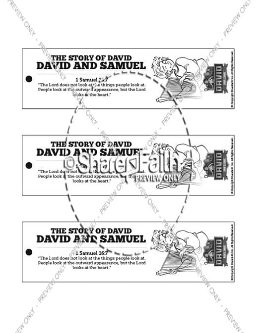 1 Samuel 16 David and Samuel Bible Bookmarks