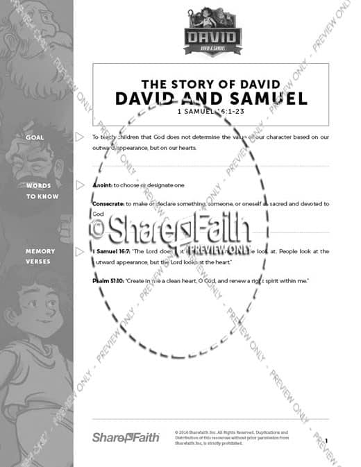 1 Samuel 16 David and Samuel Curriculum