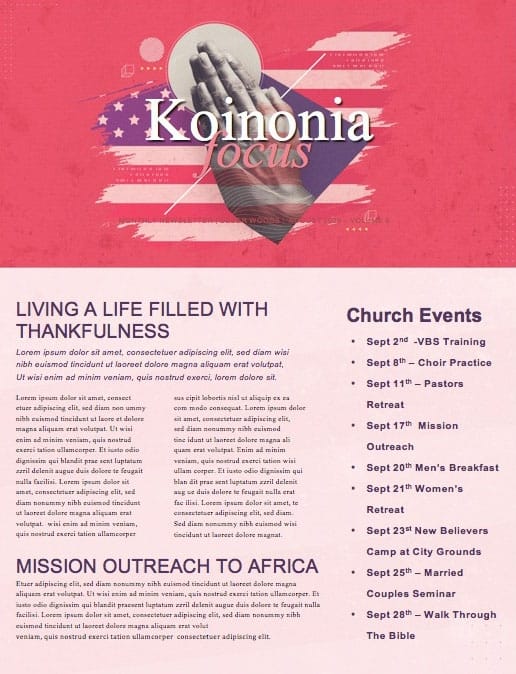 Red See You At The Pole Church Newsletter