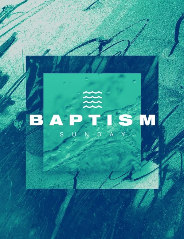 Baptism Sunday Green Church Flyer