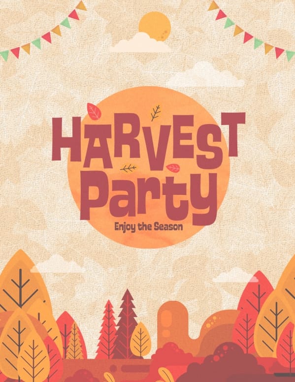 Autumn Harvest Party Church Flyer