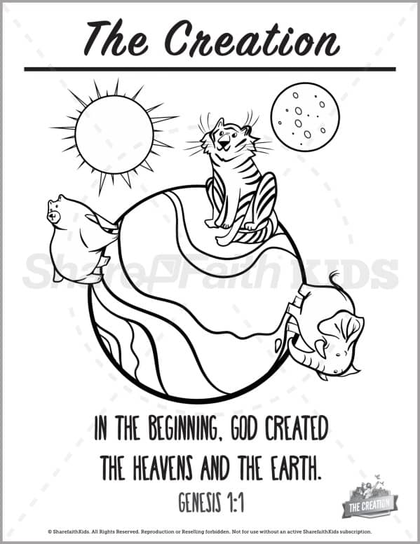 Genesis 1 The Creation Story Preschool Coloring Pages