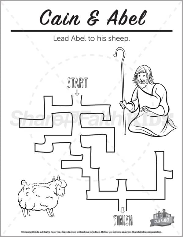 Genesis 4 Cain & Abel Preschool Mazes