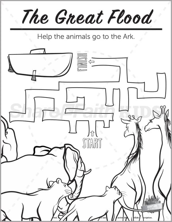 Genesis 10 Noahs Ark Preschool Mazes