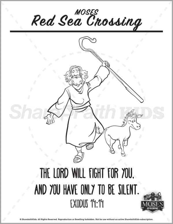 Exodus 12 The Red Sea Crossing Preschool Coloring Pages
