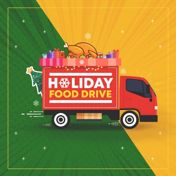 Holiday Food Drive Truck Social Media Graphic