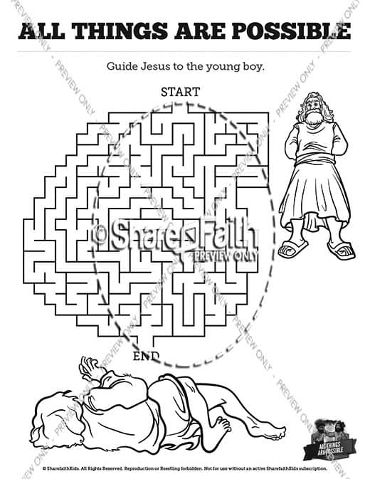 Mark 9 All Things Are Possible Bible Mazes