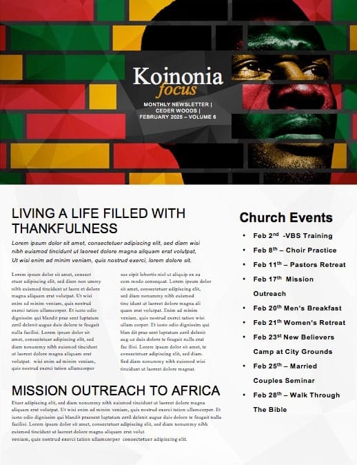 Black History Church Newsletter
