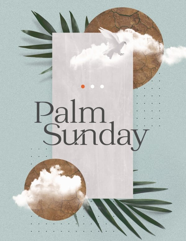 Palm Sunday Blue Church Flyer