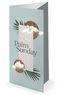 Palm Sunday Blue Church Trifold Bulletin