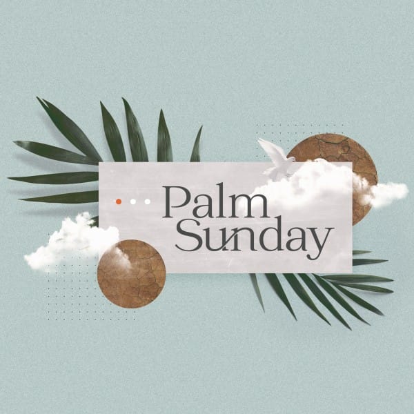 Palm Sunday Blue Social Media Graphic