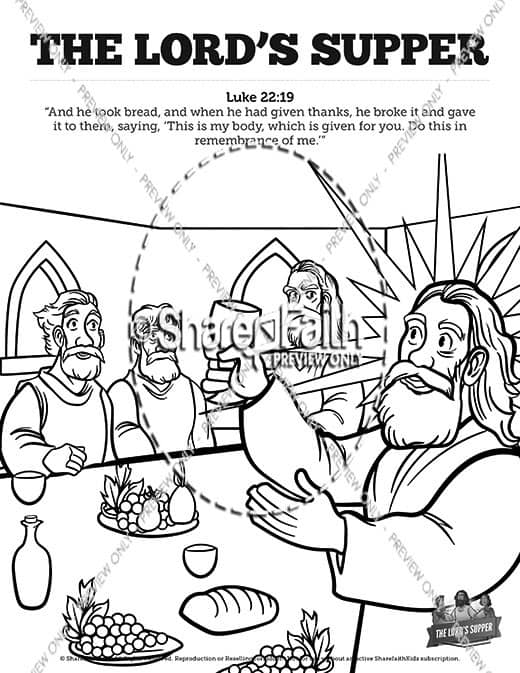 Luke 22 The Lords Supper Sunday School Coloring Pages