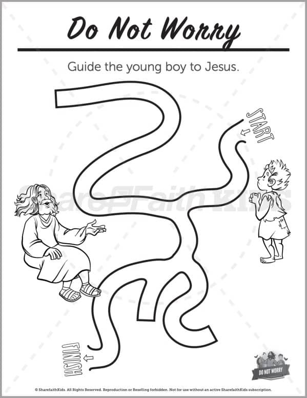 Matthew 6 Do Not Worry Preschool Mazes