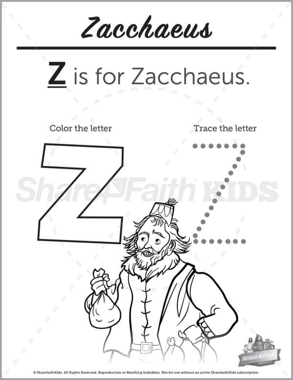 Luke 19 The Story of Zacchaeus Preschool Letter Coloring