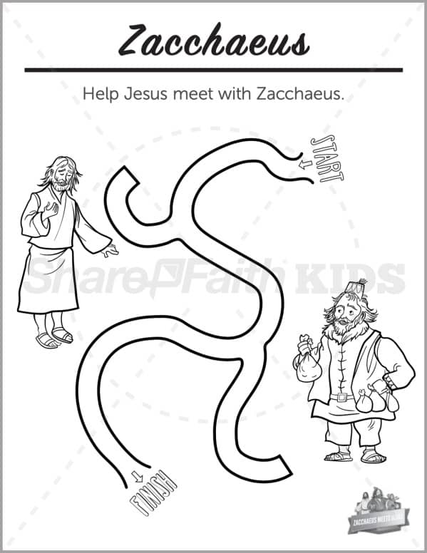 Luke 19 The Story of Zacchaeus Preschool Mazes