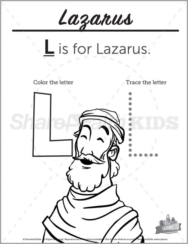 John 11 The Story of Lazarus Preschool Letter Coloring