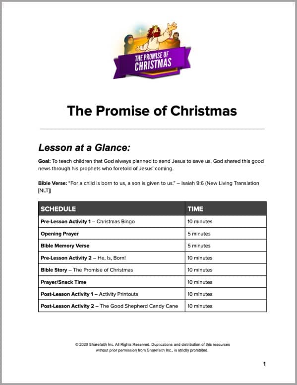 Matthew 2 The Promise of Christmas Preschool Curriculum