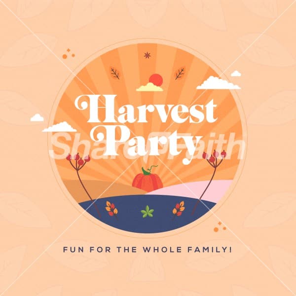 Harvest Party Orange Social Media Graphic