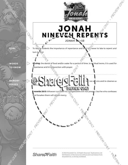 Jonah 3 Nineveh Repents Curriculum