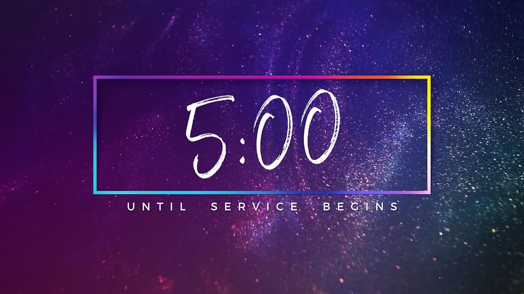 5min Countdown Shimmer Church Motion Graphics