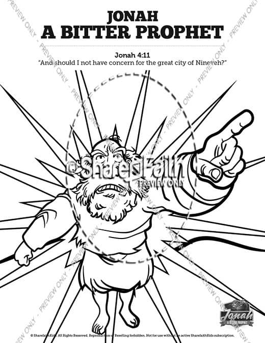 Jonah 4 A Bitter Prophet Sunday School Coloring Pages