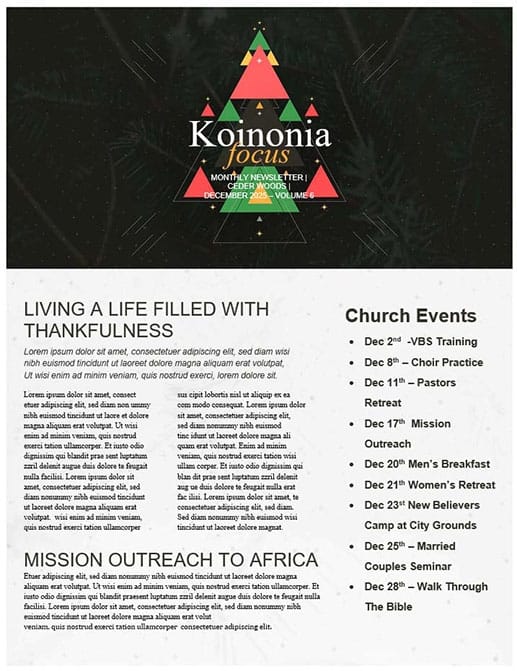 Merry Christmas Savior Church Newsletter