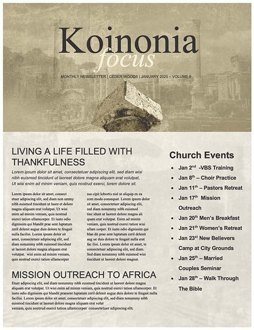 Romans Foundations of Faith Newsletter